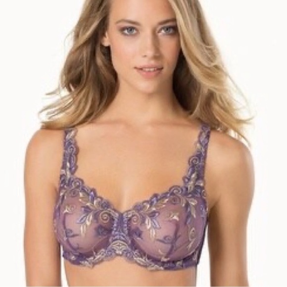 SOMA Sensuous lace unlined sheer Bra Sz 40DD purple - Picture 4 of 4